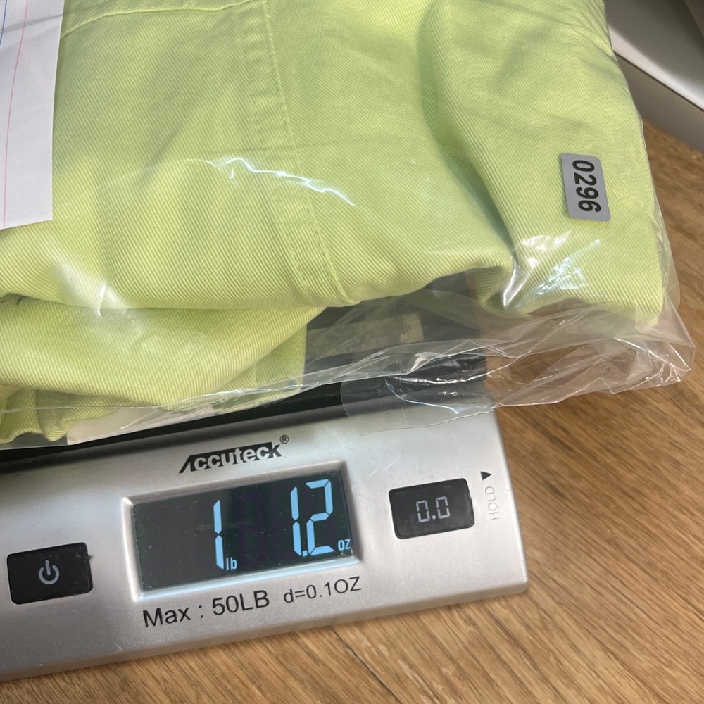 90s Y2K jacket 100% cotton lime green button down notch spring summer NWT flawed - Picture 16 of 16